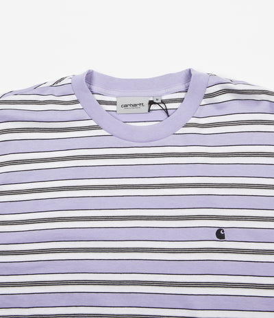Carhartt Huron Long Sleeve T-Shirt - Soft Lavender Stripe