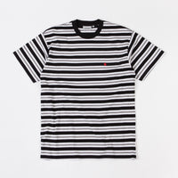 Carhartt Huron T-Shirt - Black / Cardinal Stripe thumbnail