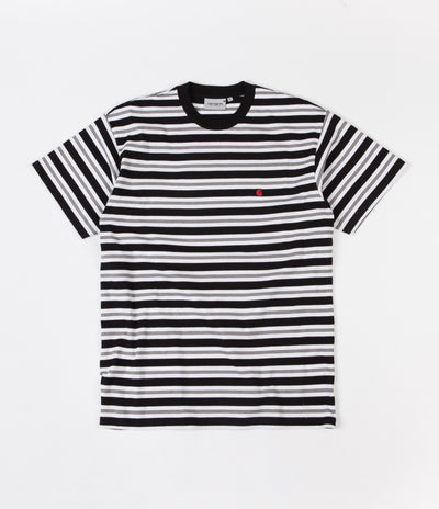 Carhartt Huron T-Shirt - Black / Cardinal Stripe