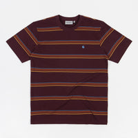 Carhartt Kent T-Shirt - Kent Stripe / Wine thumbnail