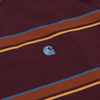 Carhartt Kent T-Shirt - Kent Stripe / Wine thumbnail