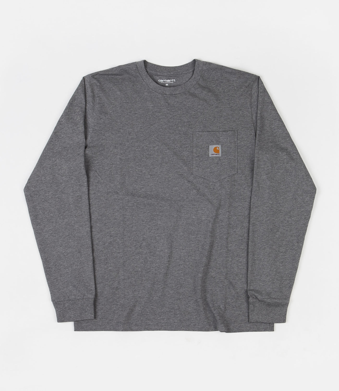 Carhartt Long Sleeve Pocket T-Shirt - Dark Grey Heather | Flatspot