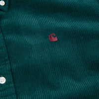 Carhartt Madison Cord Shirt - Dark Fir / Merlot thumbnail