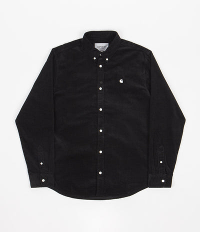 Carhartt Madison Fine Cord Shirt - Black / White