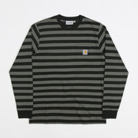 Carhartt Merrick Pocket Long Sleeve T-Shirt - Merrick Stripe / Dark Cedar / Thyme thumbnail