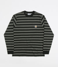 Carhartt Merrick Pocket Long Sleeve T-Shirt - Merrick Stripe / Dark Cedar / Thyme