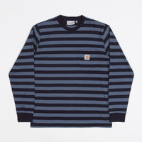 Carhartt Merrick Pocket Long Sleeve T-Shirt - Merrick Stripe / Dark Navy / Storm Blue thumbnail