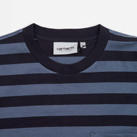 Carhartt Merrick Pocket Long Sleeve T-Shirt - Merrick Stripe / Dark Navy / Storm Blue thumbnail