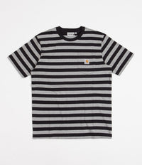 Carhartt Merrick Pocket T-Shirt - Merrick Stripe / Black / Grey Heather