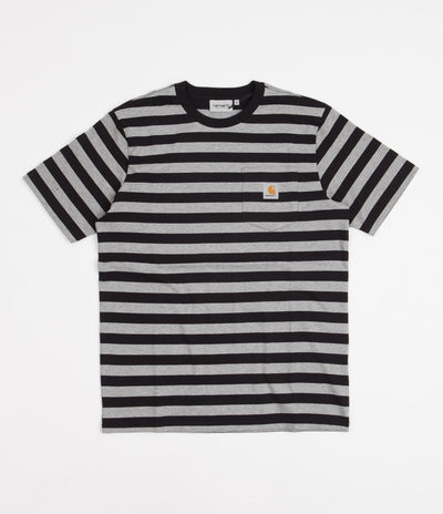 Carhartt Merrick Pocket T-Shirt - Merrick Stripe / Black / Grey Heather