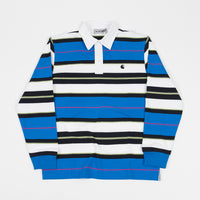 Carhartt Morgan Stripe Long Sleeve Polo Shirt - Azzuro thumbnail