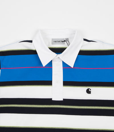 Carhartt Morgan Stripe Long Sleeve Polo Shirt - Azzuro