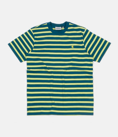 Carhartt Oakland Stripe T-Shirt - Moody Blue / Lime