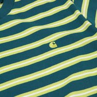 Carhartt Oakland Stripe T-Shirt - Moody Blue / Lime thumbnail