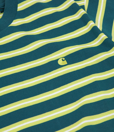 Carhartt Oakland Stripe T-Shirt - Moody Blue / Lime