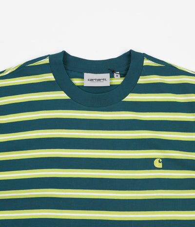 Carhartt Oakland Stripe T-Shirt - Moody Blue / Lime