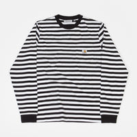 Carhartt Scotty Pocket Long Sleeve T-Shirt - Scotty Stripe / Black / White thumbnail