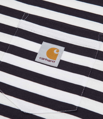 Carhartt Scotty Pocket Long Sleeve T-Shirt - Scotty Stripe / Dark Navy / White