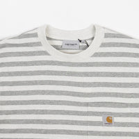 Carhartt Scotty Pocket Long Sleeve T-Shirt - Scotty Stripe / White Heather / Grey Heather thumbnail