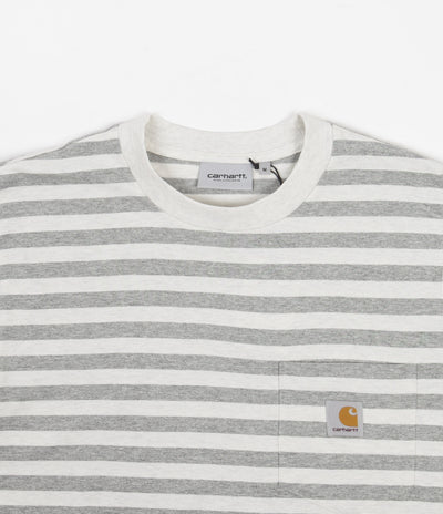 Carhartt Scotty Pocket Long Sleeve T-Shirt - Scotty Stripe / White Heather / Grey Heather