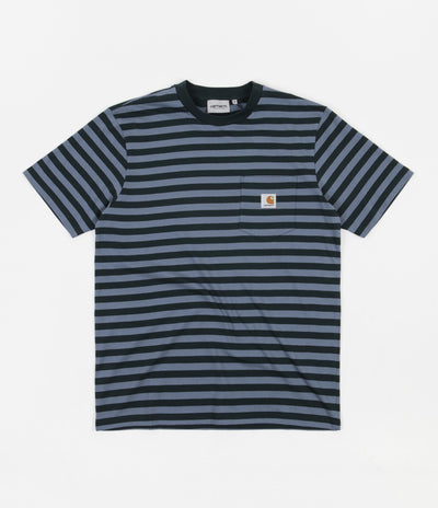 Carhartt Scotty Pocket T-Shirt - Scotty Stripe / Frasier / Icesheet