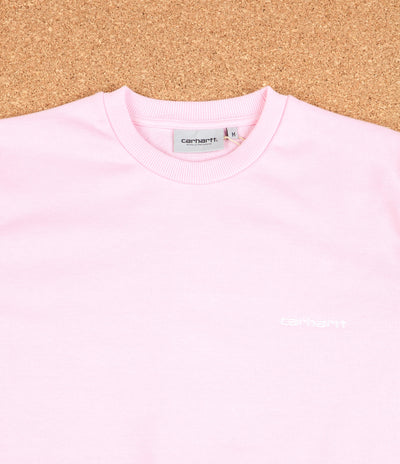 Carhartt Script Embroidery Crewneck Sweatshirt - Vegas Pink / White