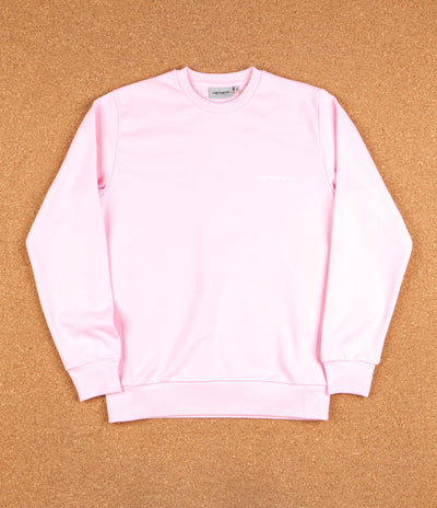 Carhartt Script Embroidery Crewneck Sweatshirt - Vegas Pink / White