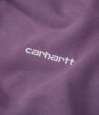 Carhartt Script Embroidery Hoodie - Aster / White