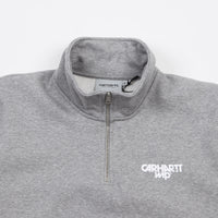 Carhartt Shatter Script Zip Neck Sweatshirt - Grey Heather / White thumbnail