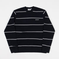 Carhartt Spacer Stripe Crewneck Sweatshirt - Dark Navy / White thumbnail
