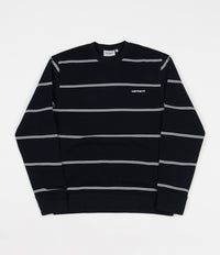 Carhartt Spacer Stripe Crewneck Sweatshirt - Dark Navy / White