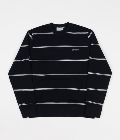 Carhartt Spacer Stripe Crewneck Sweatshirt - Dark Navy / White