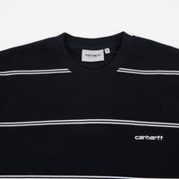 Carhartt Spacer Stripe Crewneck Sweatshirt - Dark Navy / White thumbnail