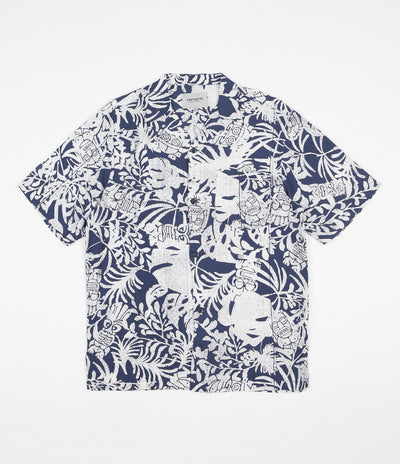 Carhartt Tiki Mono Short Sleeve Shirt - Blue / Wax