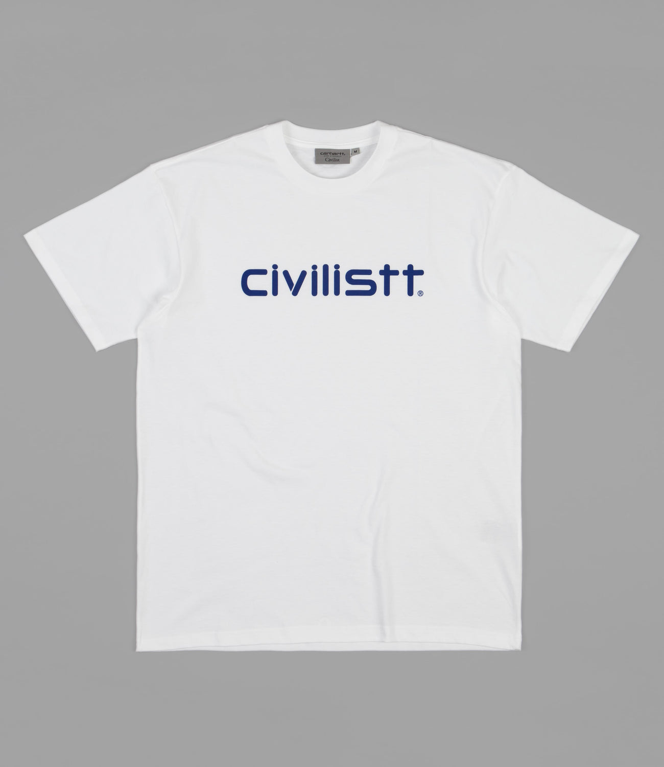 Carhartt x Civilist Script TShirt White / Blue Flatspot