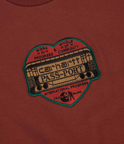 Carhartt x Pass Port Thank You Crewneck Sweatshirt  - Burnt Red