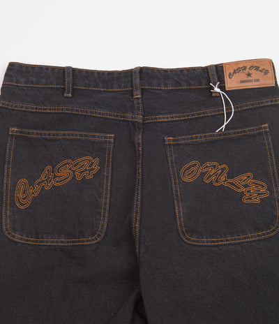 Cash Only Baggy Jeans - Washed Black / Gold