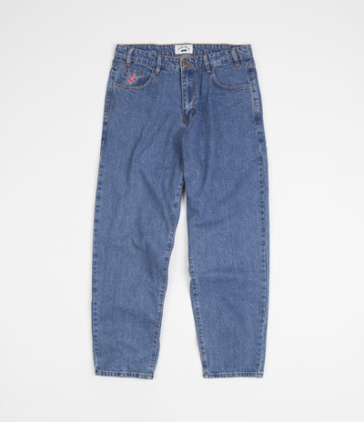 Cash Only Baggy Jeans - Washed Indigo / Gold