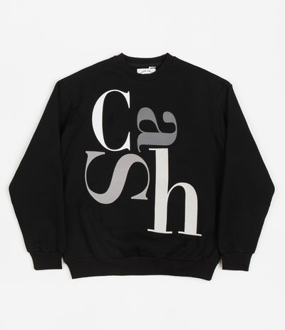 Cash Only Big Letter Crewneck Sweatshirt - Black