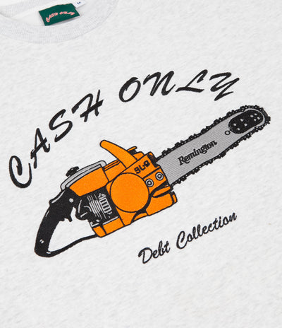 Cash Only Chainsaw Embroidered Crewneck Sweatshirt - Ash Heather