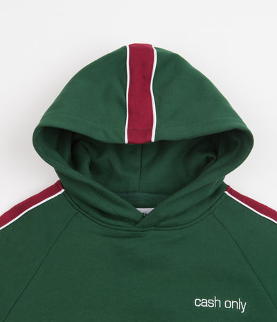 Cash Only Panel Hoodie - Forest Green / Burgundy