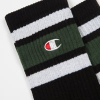 Champion Crew Socks - Black / Green / White thumbnail