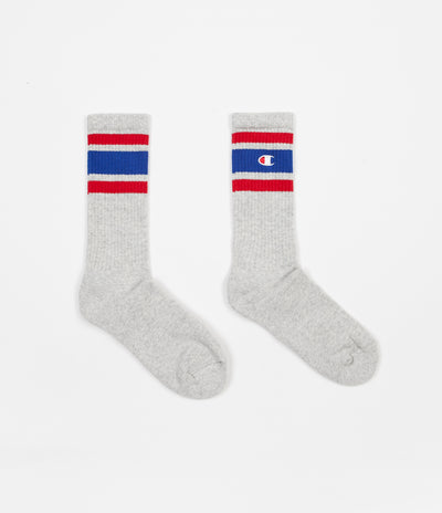 Champion Crew Socks - Grey / Blue / Red