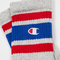 Champion Crew Socks - Grey / Blue / Red thumbnail