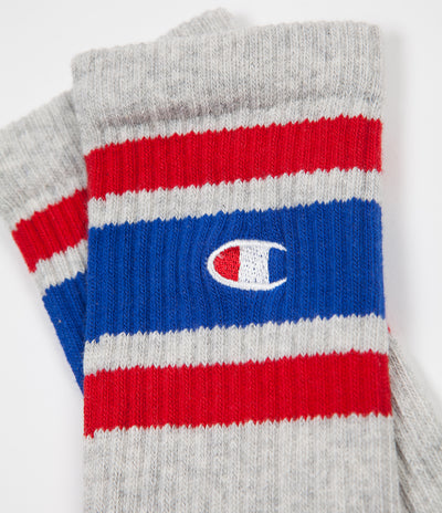 Champion Crew Socks - Grey / Blue / Red