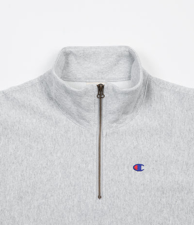 Champion Embroidered Half Zip Sweatshirt - Grey Marl