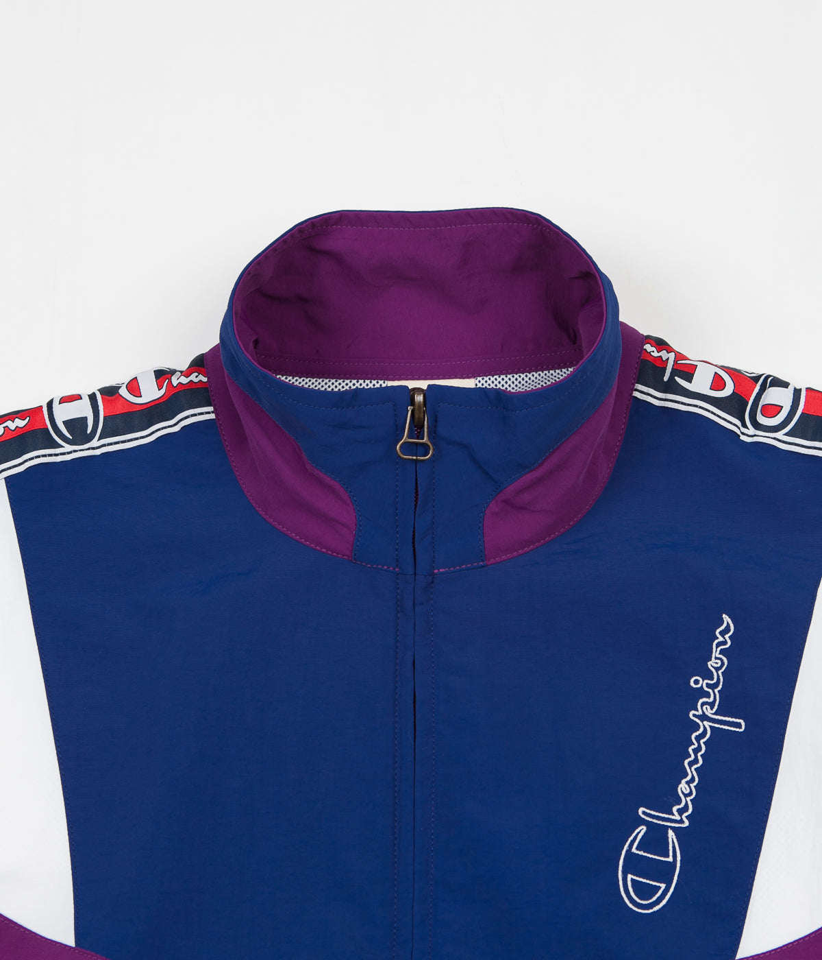 Champion Full Zip Tracksuit Jacket Purple Blue White Flatspot