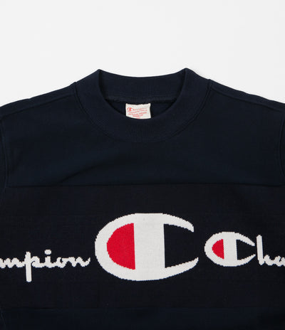 Champion Jacquard Insert Crewneck Sweatshirt - Navy