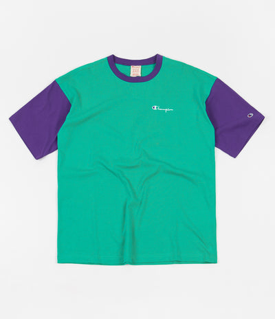 Champion Oversize T-Shirt in Spring Green and Purple