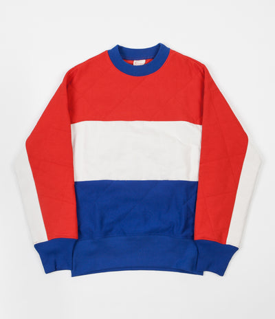 Champion Quilted Ski Crewneck Sweatshirt - Red / White / Blue